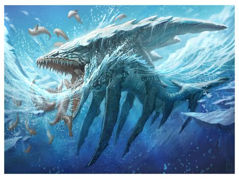 Alien Sea Monster Fantasy Creatures Art Mythical Creatures Fantasy