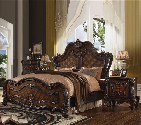 Cherry Oak King Bedroom Set 3pcs Versailles 21787ek Acme Vintage