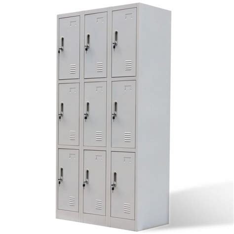 China Metal Storage Lockers Gray 9 Door Steel Security Cabinet Bin
