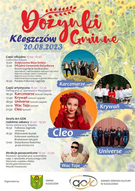 Dożynki Gminne 20 08 2023 r Kleszczów Gminny Ośrodek Kultury w