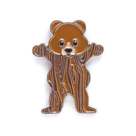 Buy Grizzly Woodgrain Bear Pin Brown At Europes Sickest Skateboard Store