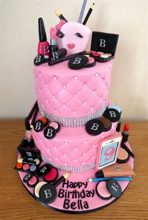 Check out our makeup cake selection for the very best in unique or custom, handmade pieces from our craft supplies & tools shops. 2 Tier Make-up Themed Birthday Cake « Susie's Cakes