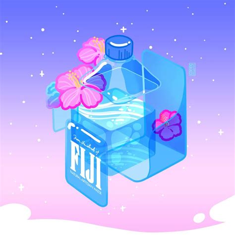 Holographic Fiji Water Waterproof Ramen Sticker Etsy In