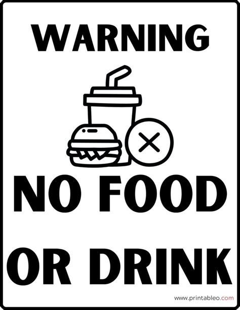 37 No Food Or Drink Sign Printable Pdfs Printableo