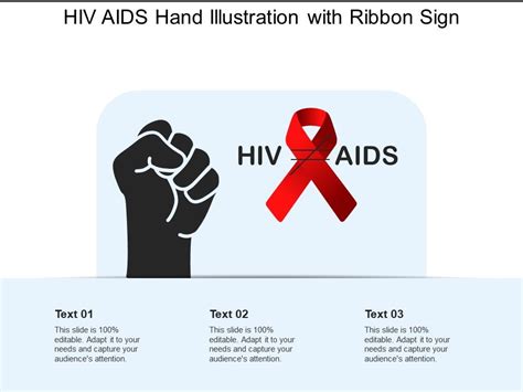 Hiv Aids Hand Illustration With Ribbon Sign Powerpoint Slide
