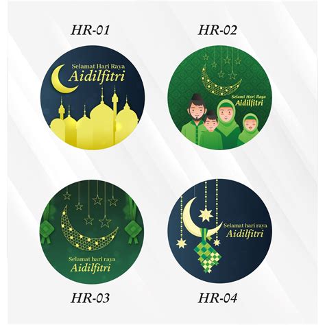 Ready Stock 4cm 100pcs15pcs Freeset Sticker Hari Raya Aidilfitri