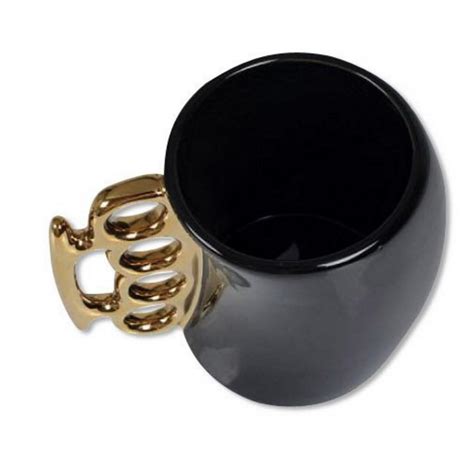Caliber Gourmet 13 Oz Black And Gold Brass Knuckle Mug