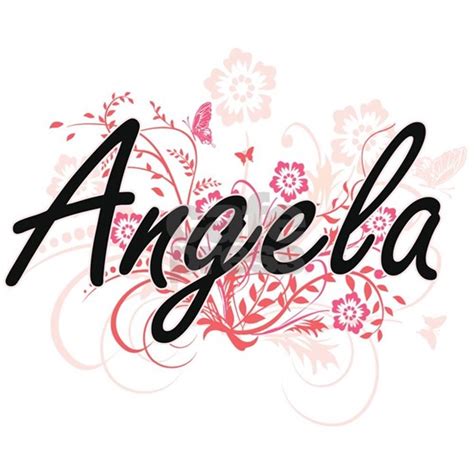 Angela Artistic Name Design With Flowers 11 Oz Ceramic Mug Angela