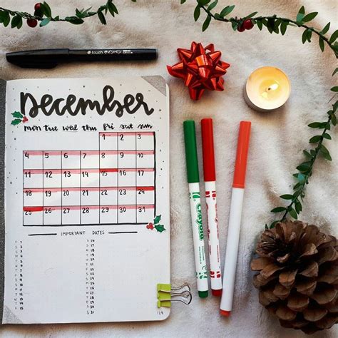 December Bullet Journal Calendar