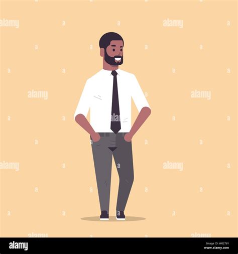 Businessman In Formal Wear Standing Pose Smiling Male Cartoon Character