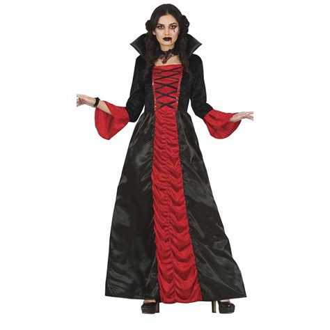 Vampier Halloween Kostuum Dames Rood Zwart Partywinkel