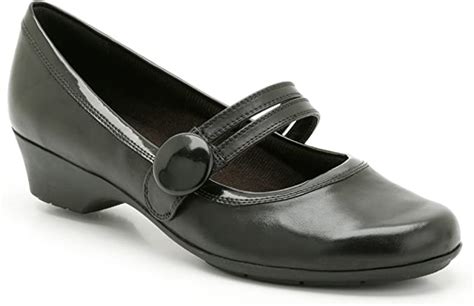 Clarks Womens Casual Clarks Ella Jazz Leather Shoes In Black Extra Wide
