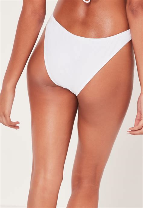 Missguided White Super High Leg Bikini Bottoms Mix And Match In White