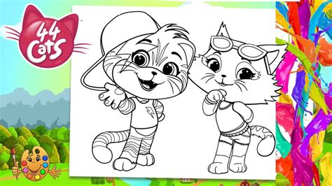 Welcome to the official website of 44 cats! 44 cats : Lampo and Milady | Coloring pages for kids ...