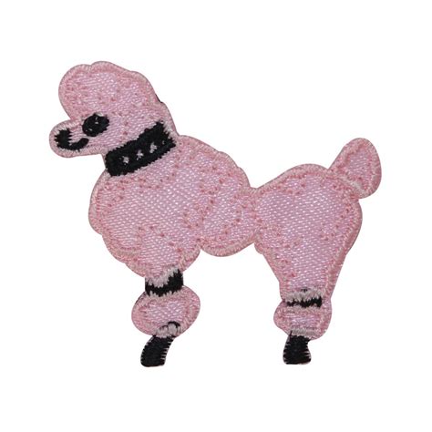 Id 2735c Pink Poodle Patch Fluffy Dog Pet Fancy Embroidered Iron On