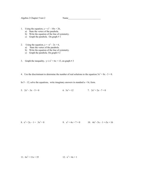 20 Glencoe Algebra 2 Chapter 5 Test Form 1 Answer Key Phakamahydie