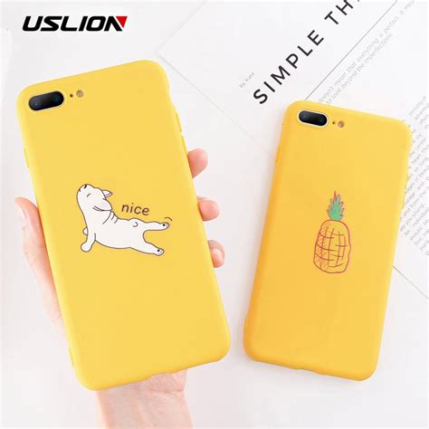 Uslion Funny Cartoon Giraffe Phone Case For Iphone 7 8 Plus Tpu