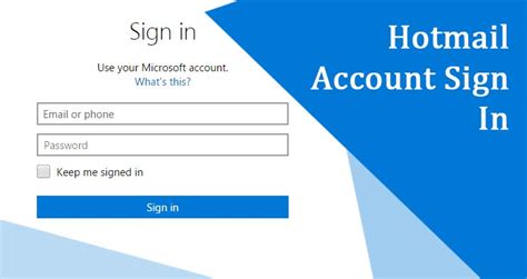 Hotmail Account Sign In Hotmail Outlook Hotmail Sign In