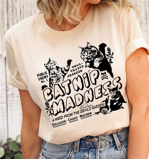 Catnip Madness Shirt Funny Cat Shirts For Women Men Cute Cat Etsy