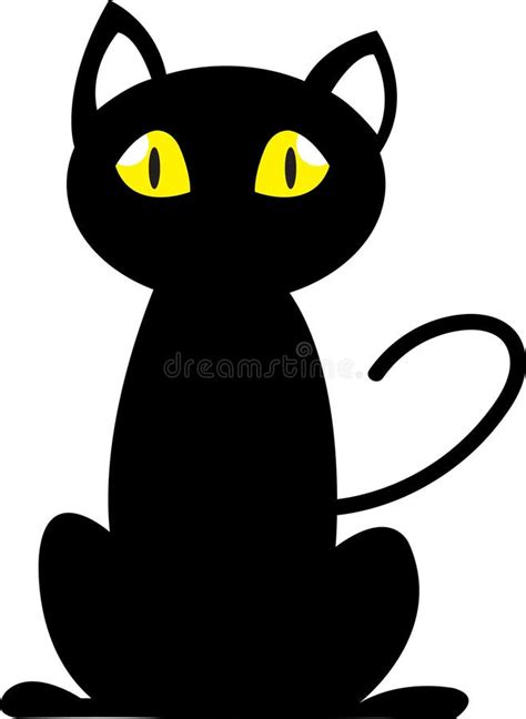 Cartoon Vector Halloween Black Cat Stock Illustration Illustration Of