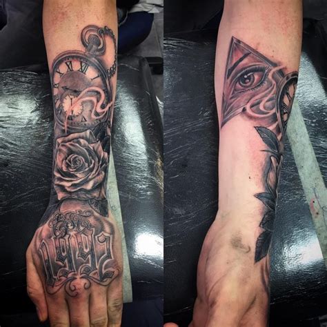 Angel cherubs and angel tattoo on right half sleeve. 90+ Cool Half Sleeve Tattoo Designs & Meanings - Top Ideas ...