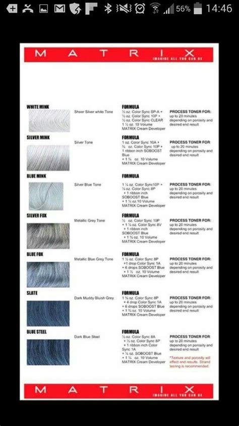 Hair Color Grey Formulas Matrix Matrix Hair Color Hair Color