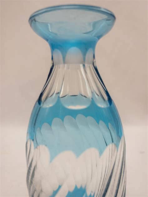 Vintage Glass Vase Small Vase Collectible Glassware Blue Etsy Uk