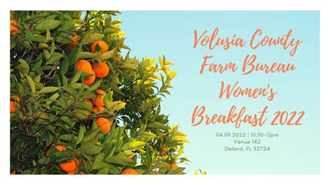 Save A Seat At The Annual Womens Breakfast Volusia County Farm Bureau
