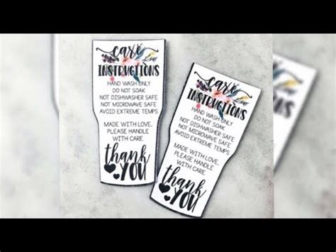 These free, printable cards can be printed from your home or office iin minutes. LIVE: Tumbler Care Cards - YouTube