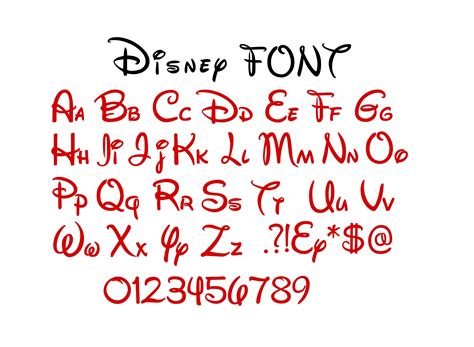 Disney Font Svg Dxf Png Pdf Vector Cut File Disney Font Etsy