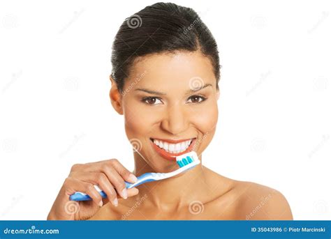 Attractive Naked Woman With Toothbrush Stock Photo Image Of Lady Happiness