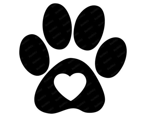 Heart Paw Print Svg Dog Paws Pet Paw Print Svg Dog Love Svg Cat Paw