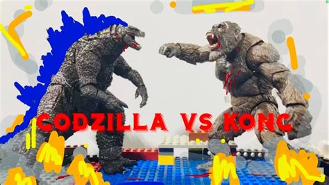 Godzilla Vs Kong Aircraft Carrier Fight Stop Motion Youtube