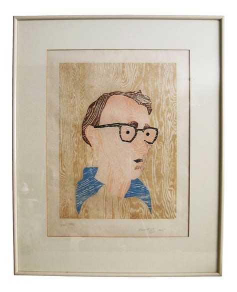 1980s Woody Allen Portrait Woodcut Print on Chairish.com | Original prints, Woodcuts prints, Prints