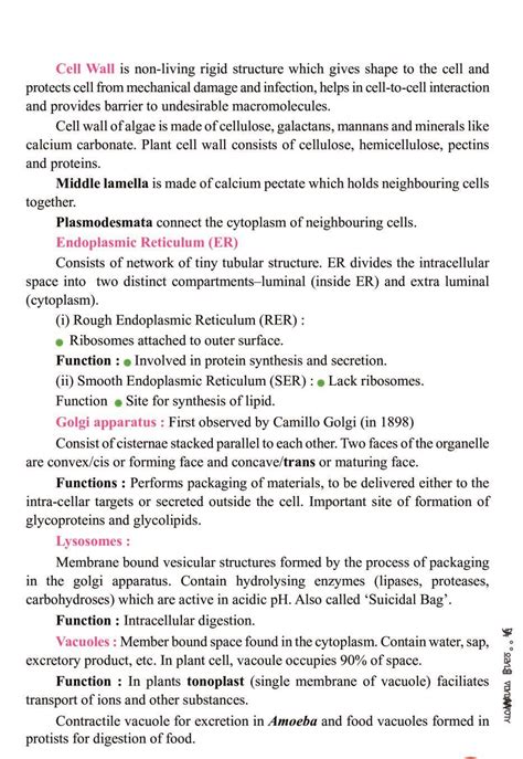 Cell The Unit Of Life Notes For Class 11 Biology Pdf Oneedu24