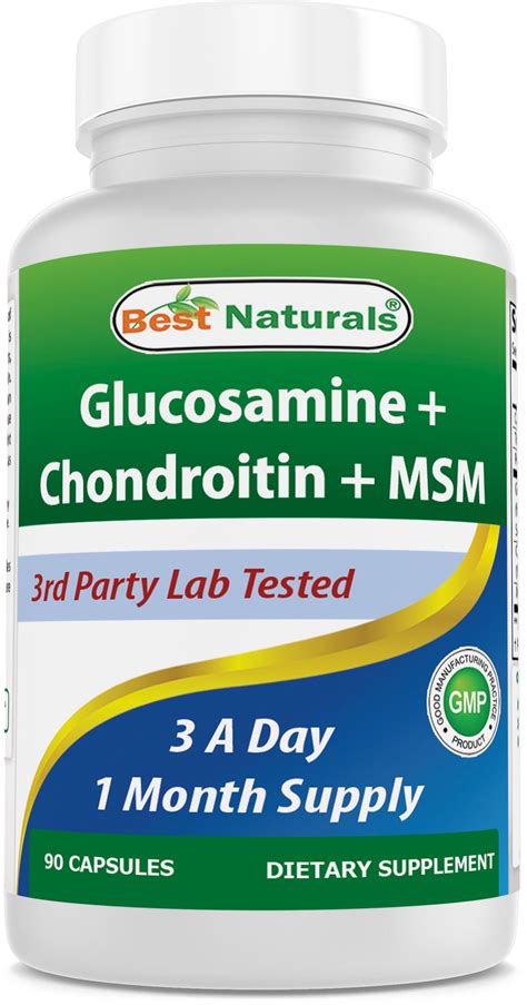 Best Naturals Glucosamine Chondroitin Msm Supplements 2600 Mg Per Serving 90 Capsules