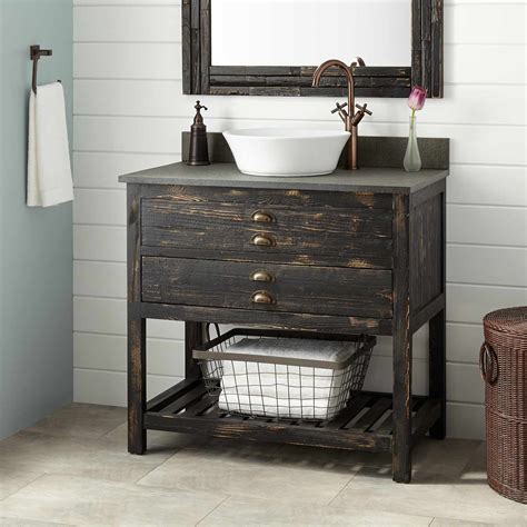 36 Benoist Reclaimed Wood Vessel Sink Vanity Antique Pine Bathroom Vanity Designs