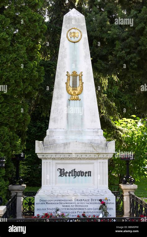 The Tomb Of Ludwig Van Beethoven Central Cemetery Vienna Stock Photo