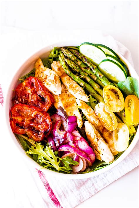 Grilled Chicken And Veggies Low Carb Summer Salad