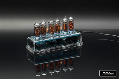 In 14 Nixie Tube Clock Assembled Transparent Acrylic Enclosure Adapter