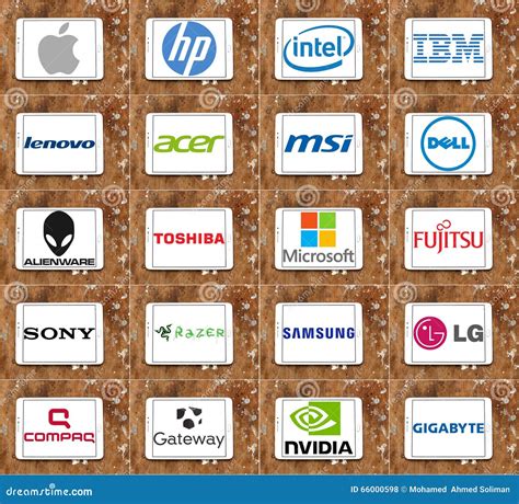 Top Famous Computer Pc Brands Editorial Stock Photo Image 66000598