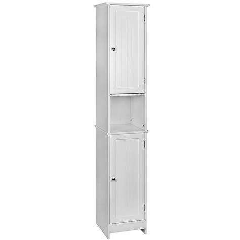 Tall wall hung bathroom cabinets provide a valuable cupboard store for hiding away bathroom essentials without the cabinet taking too much space in your bathroom due to their high design. Tall 2 Door Bathroom Cabinet | Bathroom Furniture | HD365