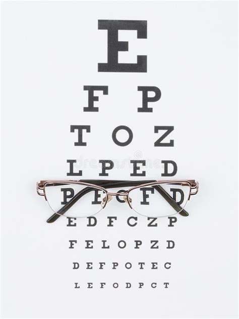 Glasses And Optician Chart On A White Background Stock Image Image