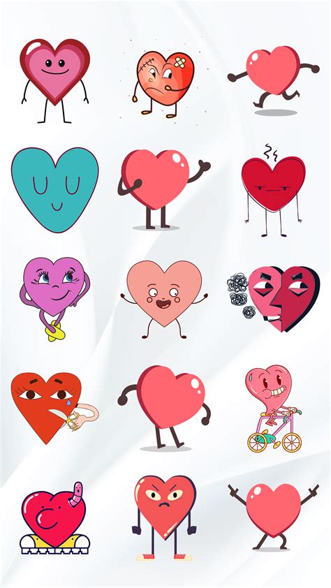 love and heart stickers for imessage on behance