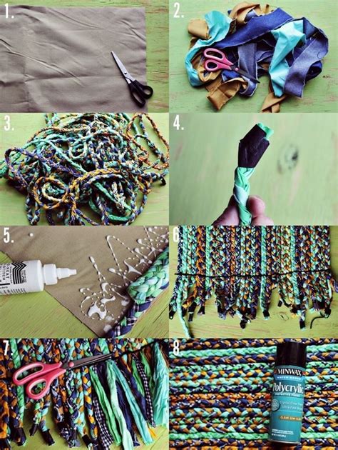 The one thing that most rug tutorials don't tell you is how wide to cut your strips for braiding, so i'll tell you how i cut them: No-Sew Braided Rug Tutorial | Craft Ideas | Pinterest
