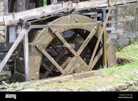 Old Wooden Water Mill Stock Photo Alamy