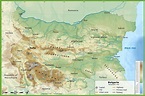 Large physical map of Bulgaria