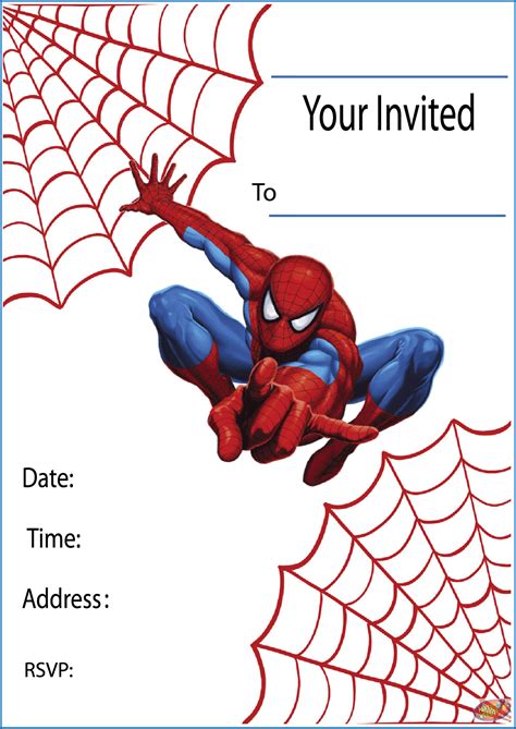 Free Printable Spiderman Invitations Printable Templates