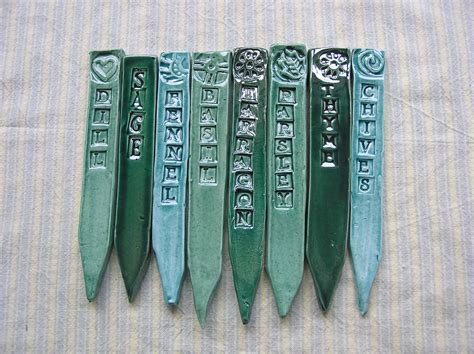 Garden And Herb Stakes Green U Pick Stamped Marker Set4 California