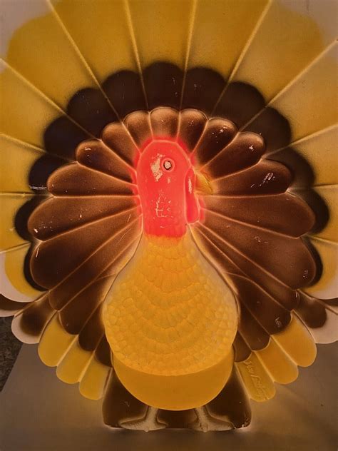 Vintage Don Featherstone Blow Molds Pilgrims Indian And Turkey Thanksgiving Ebay